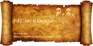 Pákh Klaudia névjegykártya