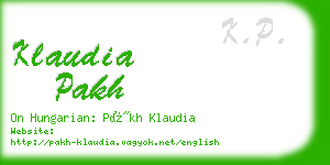 klaudia pakh business card